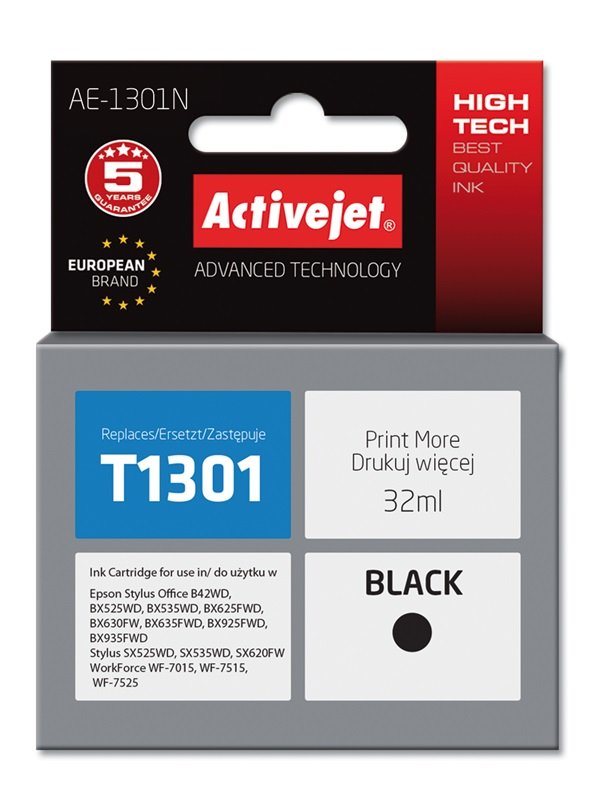 EAN 5901452158651 - Activejet AE-1301N cartucho de tinta 1 pieza(s) Compatible Alto rendimiento (XL) Negro imagen 1