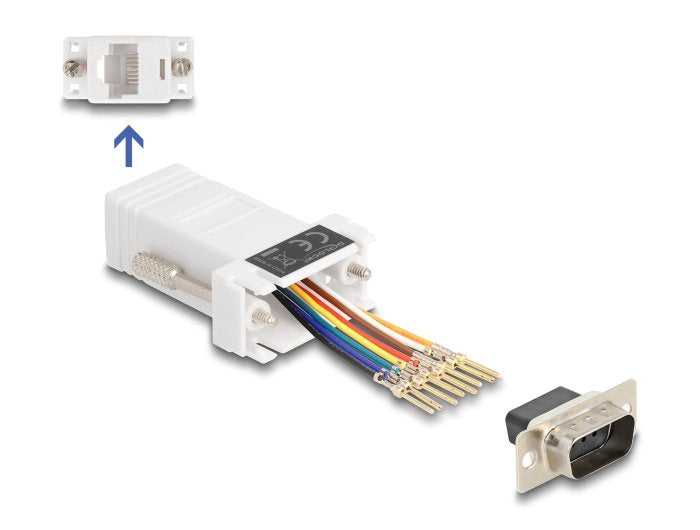 Delock D-Sub 9 Pin Stecker Zu Rj45 Buchse Montagesatz Weiss