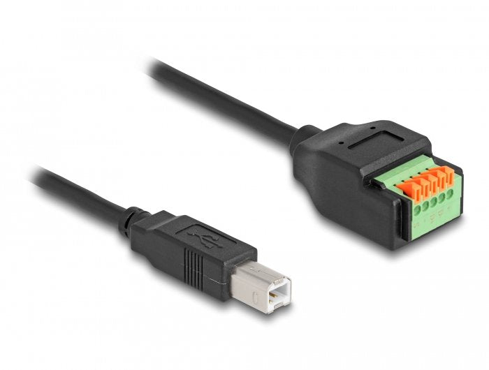 Adaptador Usb 2.0 Delock, Enchufe Usb-B > Bloque De Terminales De 5 Pines Negro, 15 Cm