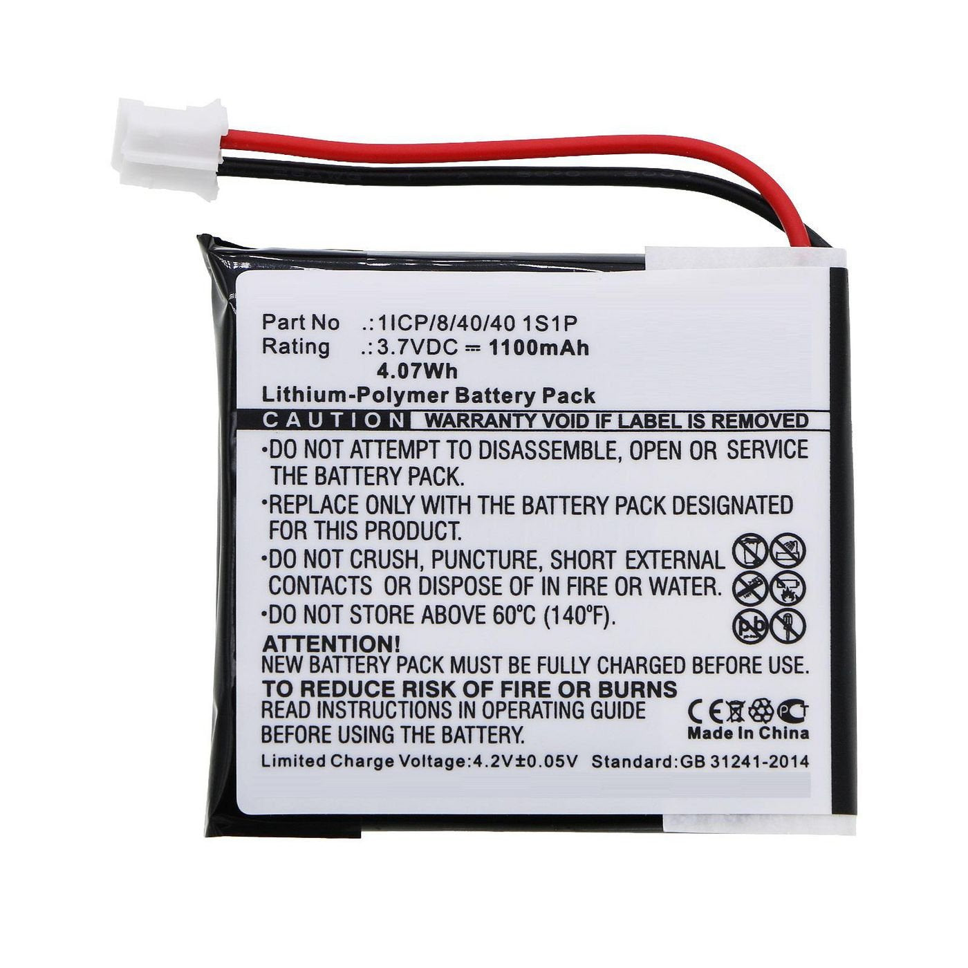 Battery 4.07wh Li-Pol 3.7v  1100mah Black For Gps,