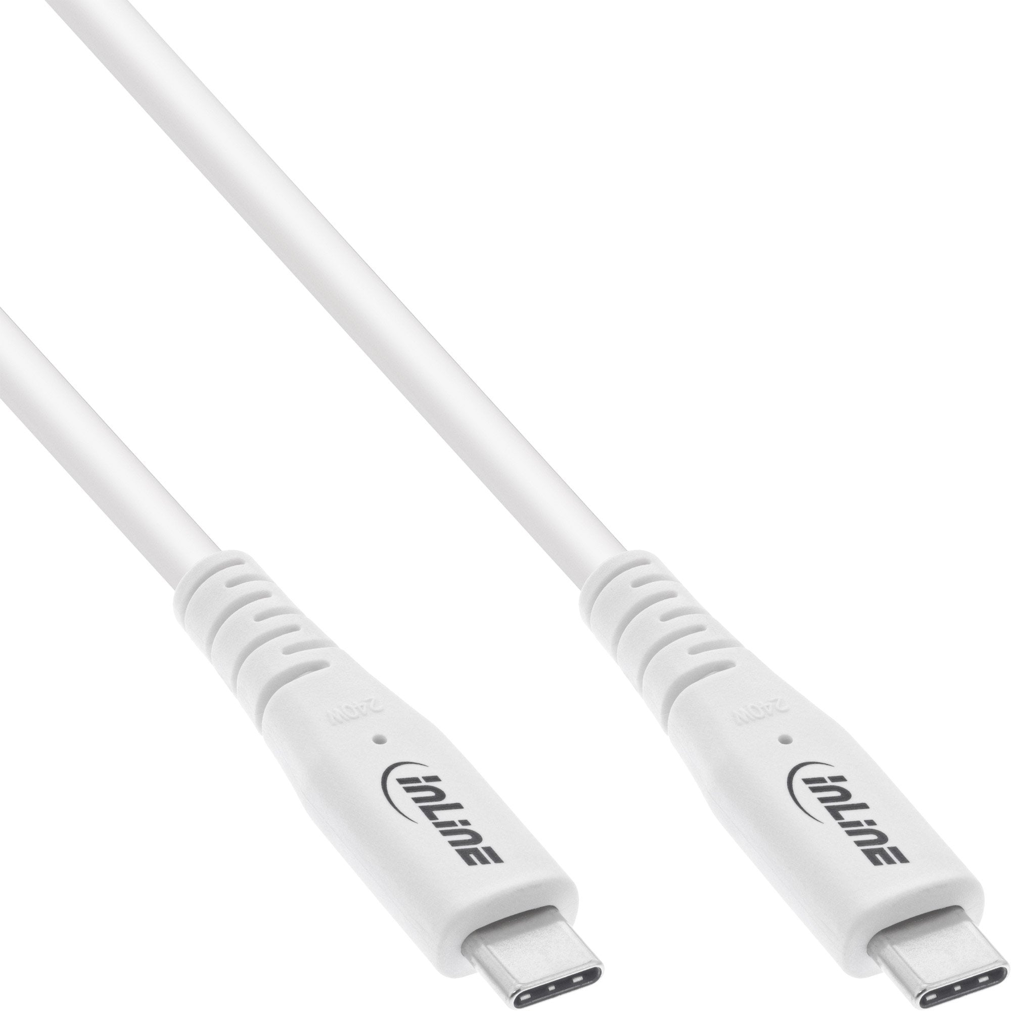 Inline® Usb4 Cable, Usb Type-C Male/Male, Pd 240w, 8k60hz, Tpe White, 2m