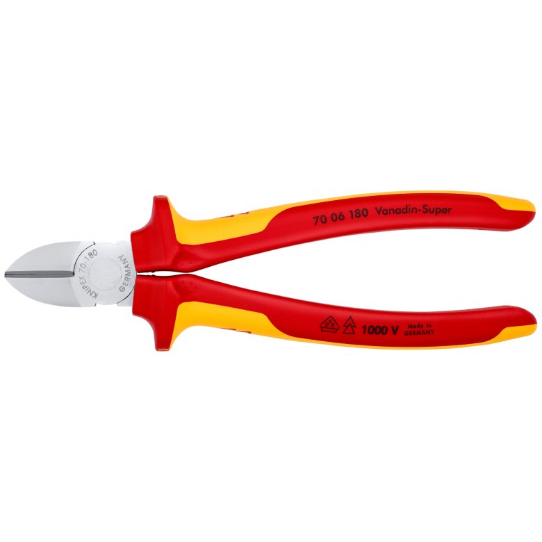 Alicates De Corte Diagonal Knipex Cromado 180 Mm