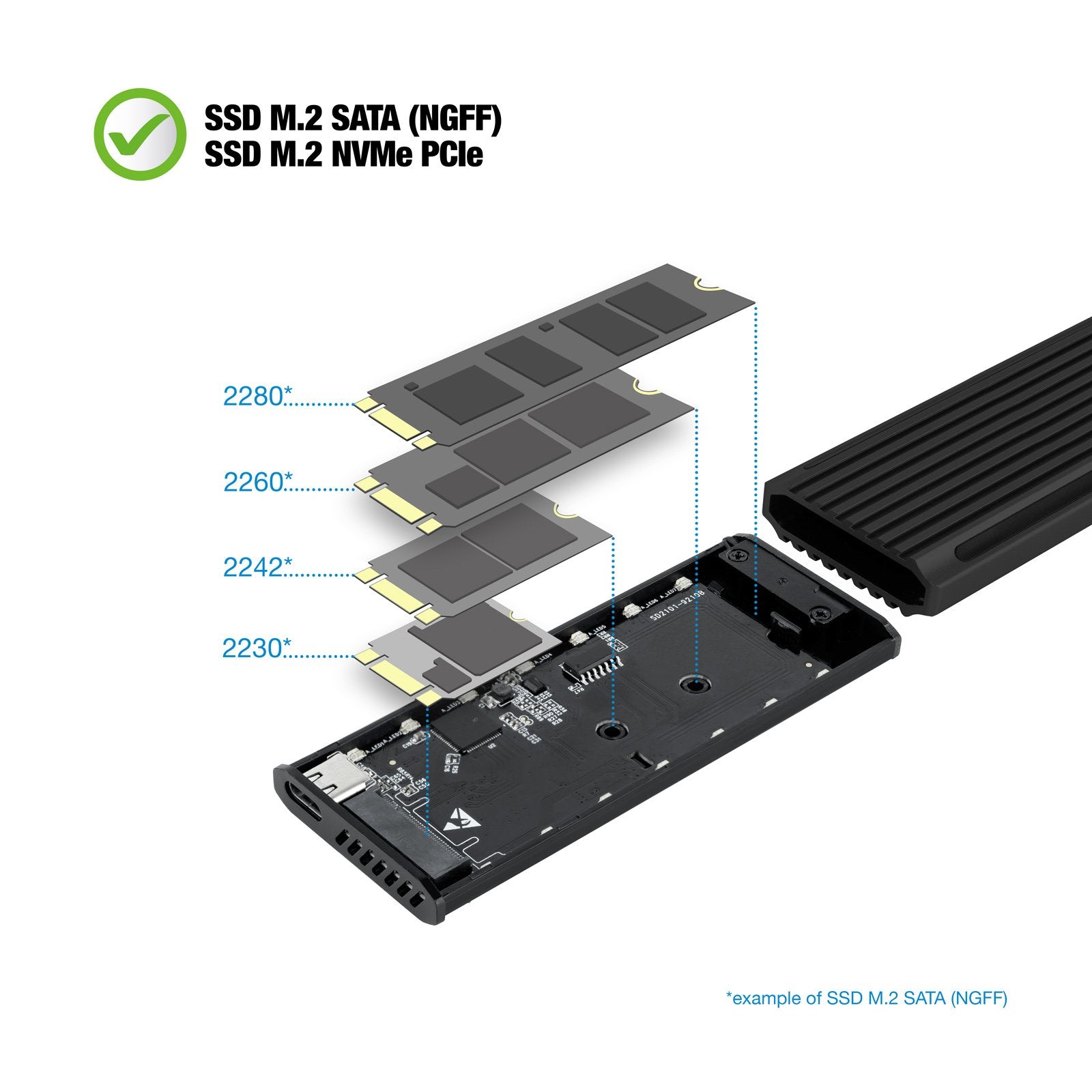 EAN 8433281011373 - TooQ Shinobi Caja externa para unidad de estado sólido (SSD) Negro M.2 imagen 4
