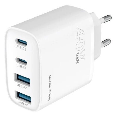 Mobile Origin 40w Gan Charger Pw22 2x Usb-C + 2x Usb-A