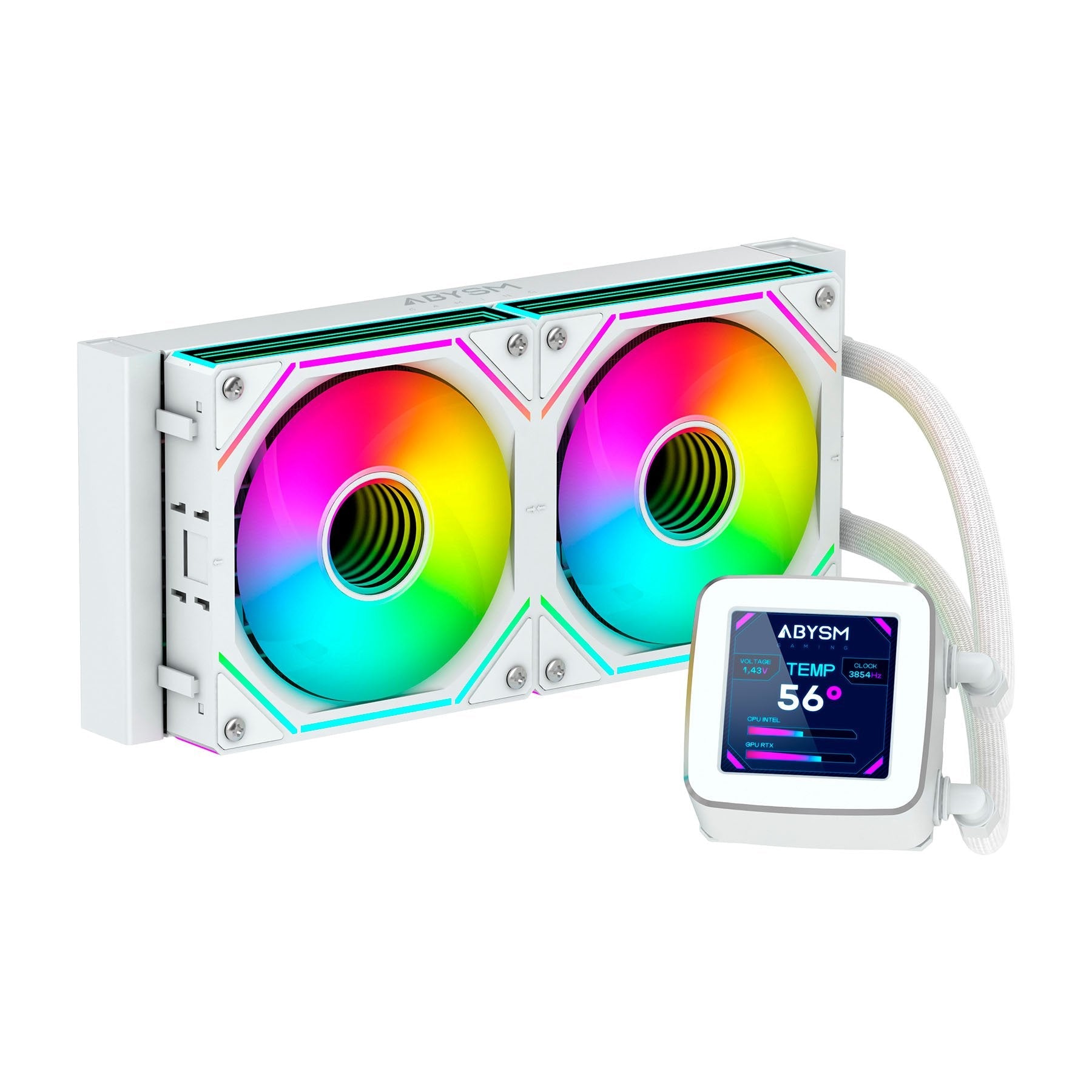 Refrigeración Líquida Cpu Abysm Gaming Oceanic 240 White Argb Velocidad De Ventiladores Y Otros Parámetros