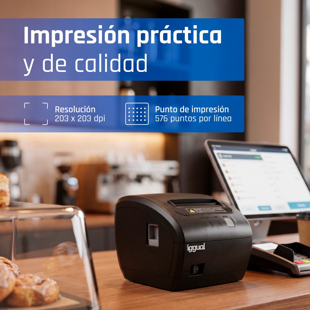 EAN 8435364319178 - iggual TP7001-3I 203 x 203 DPI Alámbrico Transferencia térmica Impresora de recibos imagen 7