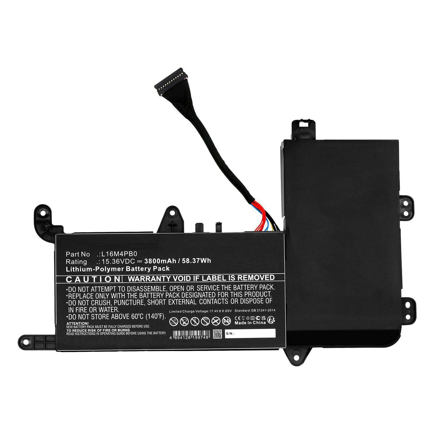 Battery 15.36v 3800mah  58.37wh For Lenovo Notebook,
