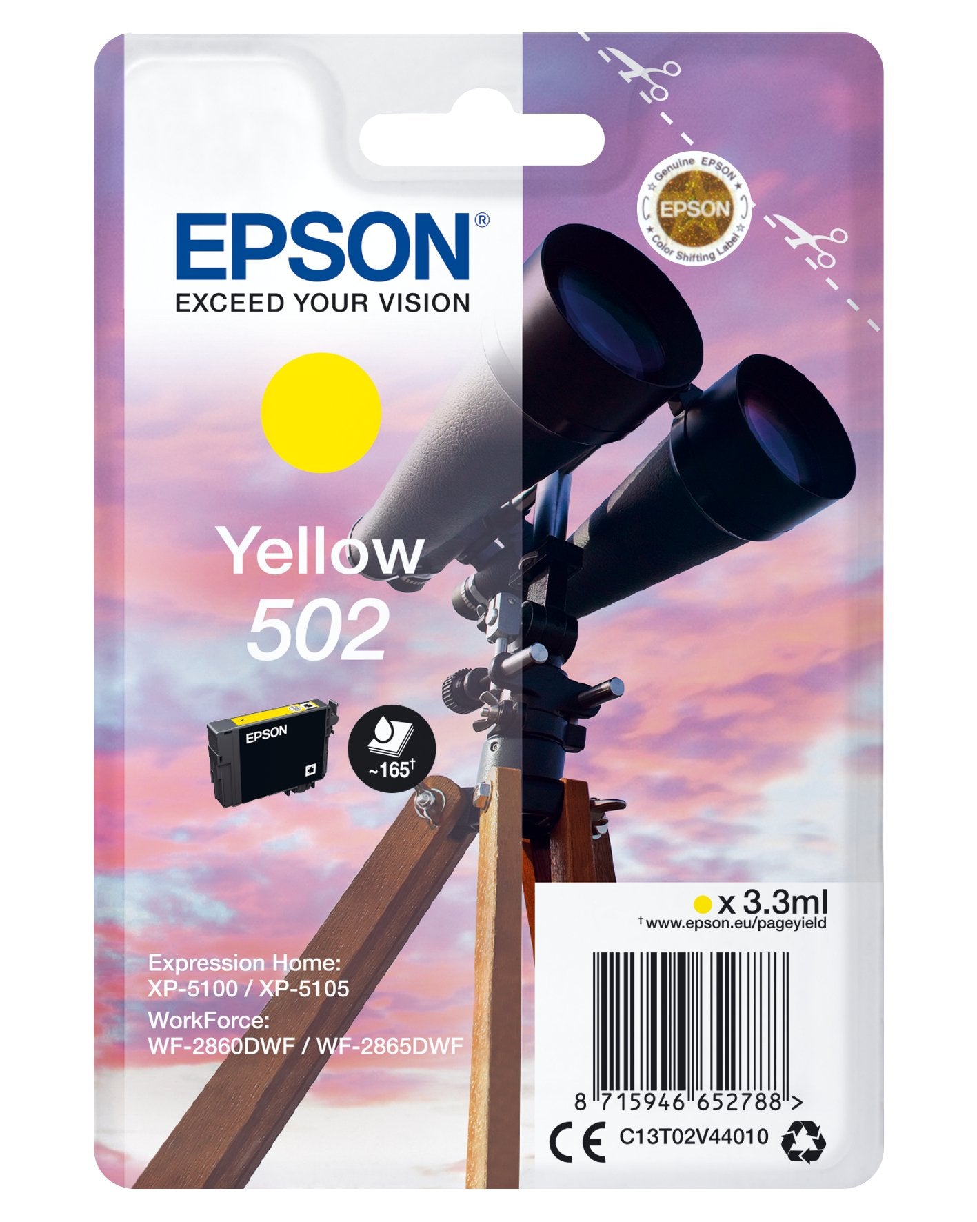 Tinta Original Epson 502 Amarillo (3.3ml) Binoculares