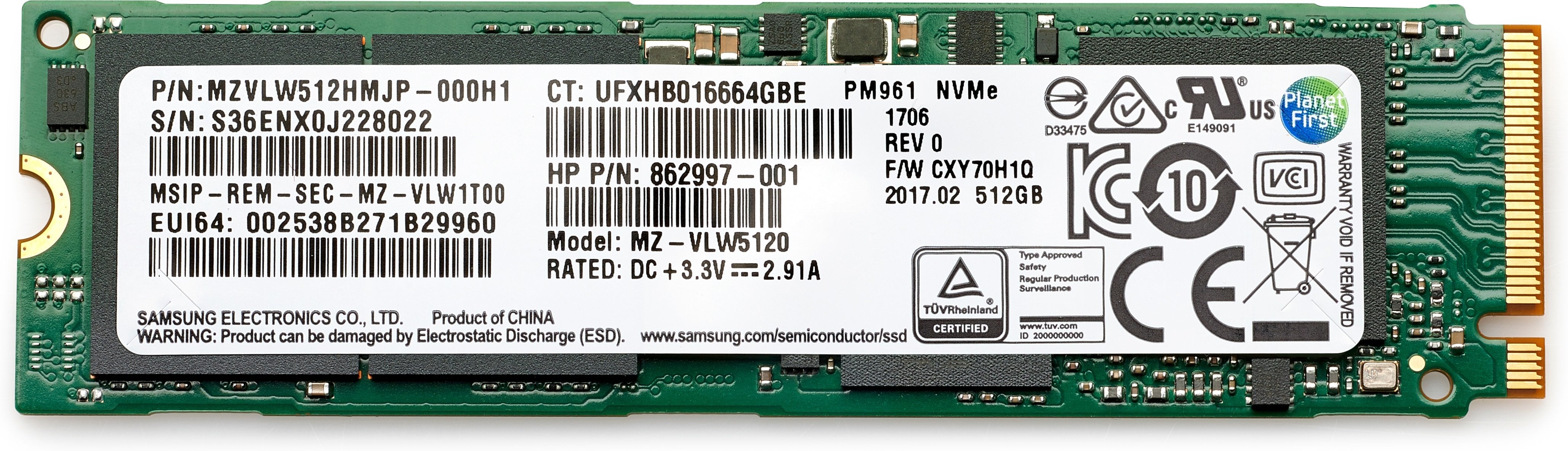 EAN 0195908687375 - HP 512GB PCIe 4x4 NVMe TLC SSD M.2 PCI Express 4.0 imagen 1