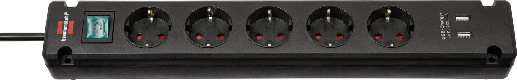 Brennenstuhl Bremounta Base Múltiple 3 M 5 Salidas Ac Interior Negro