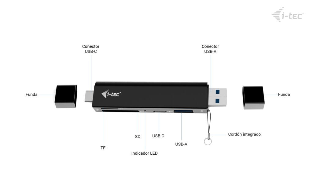 I-Tec Usb-C Usb-A Dongle Sd Tf And 2x Usb 1x Usb-A 1x Usb-C