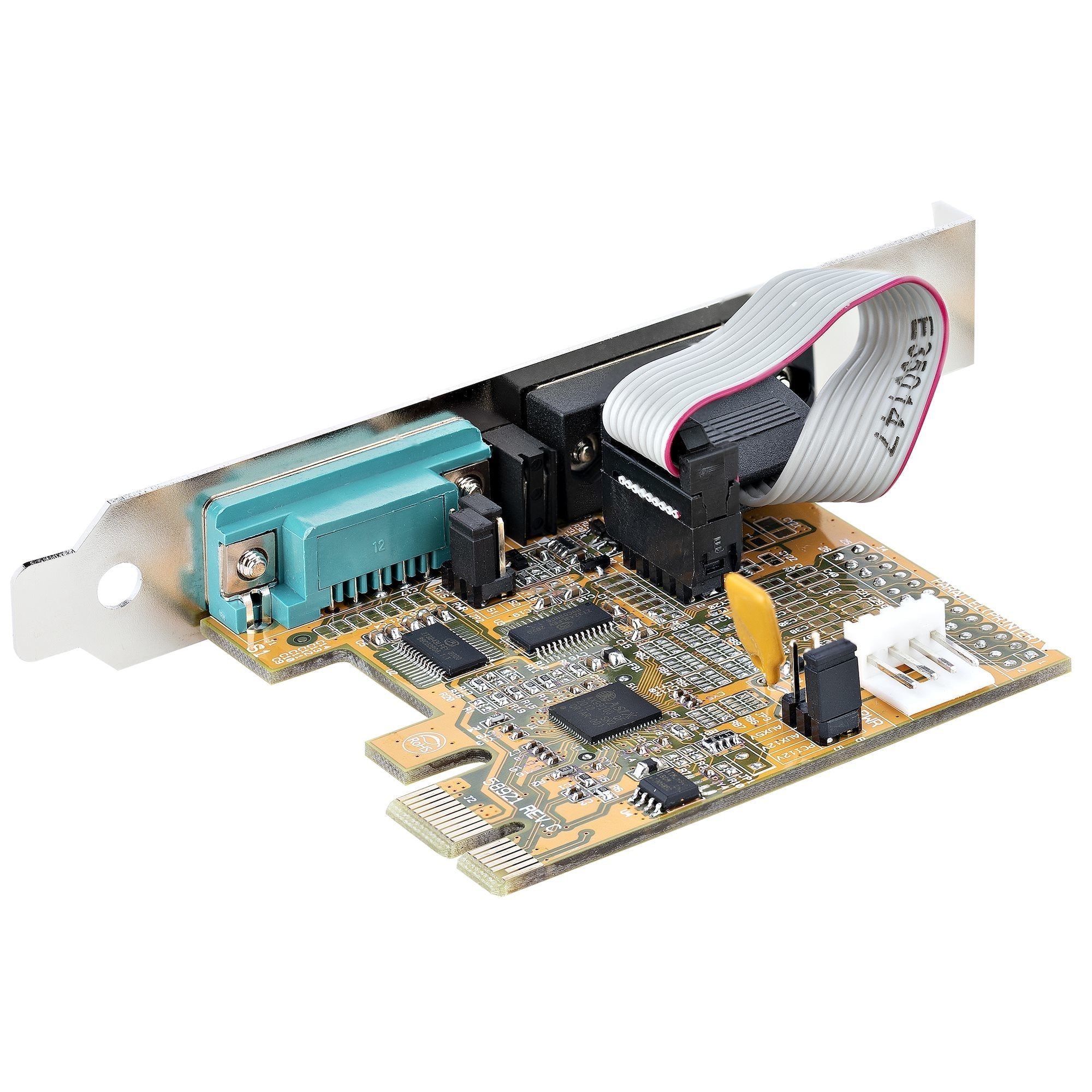 Pcie Dual Serial Port Card -   Ctlr 16c1050 Uart 5v/12v Status Light