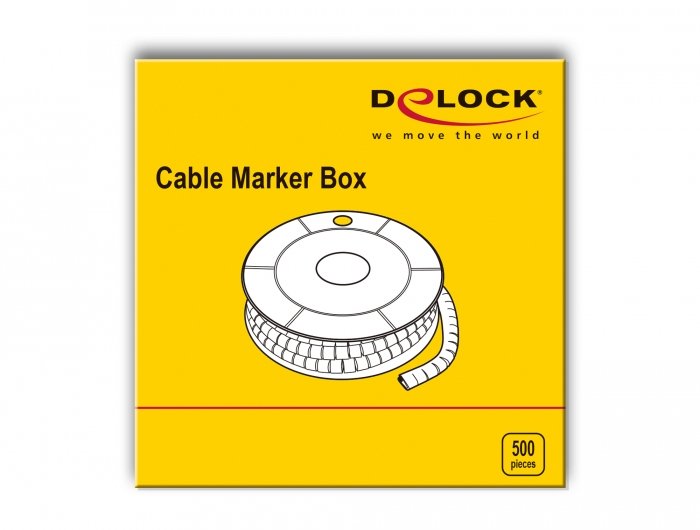 Delock Marcador De Cables Box, Nr: 6, Amarillo, 500 Unidades