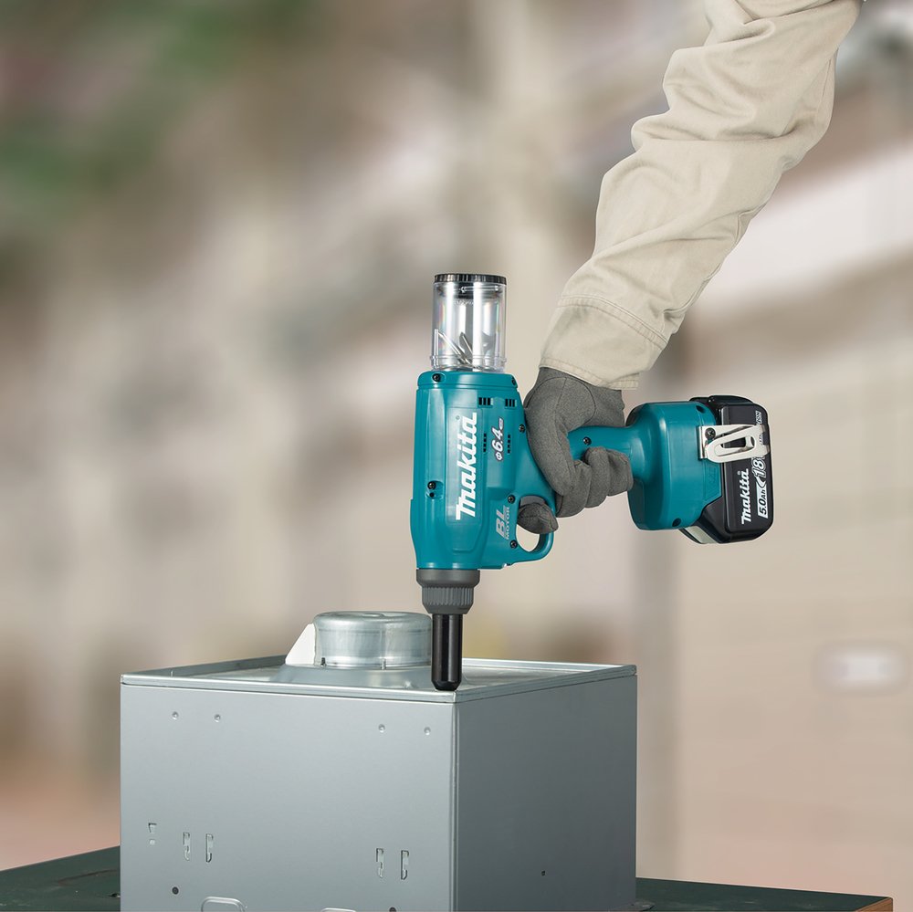 Makita Dispositivo De Remachadora Ciega Con Batería Drv250z, 18 Voltios, Pistola De Remachadora Azul / Negra, Sin Batería Y Cargador