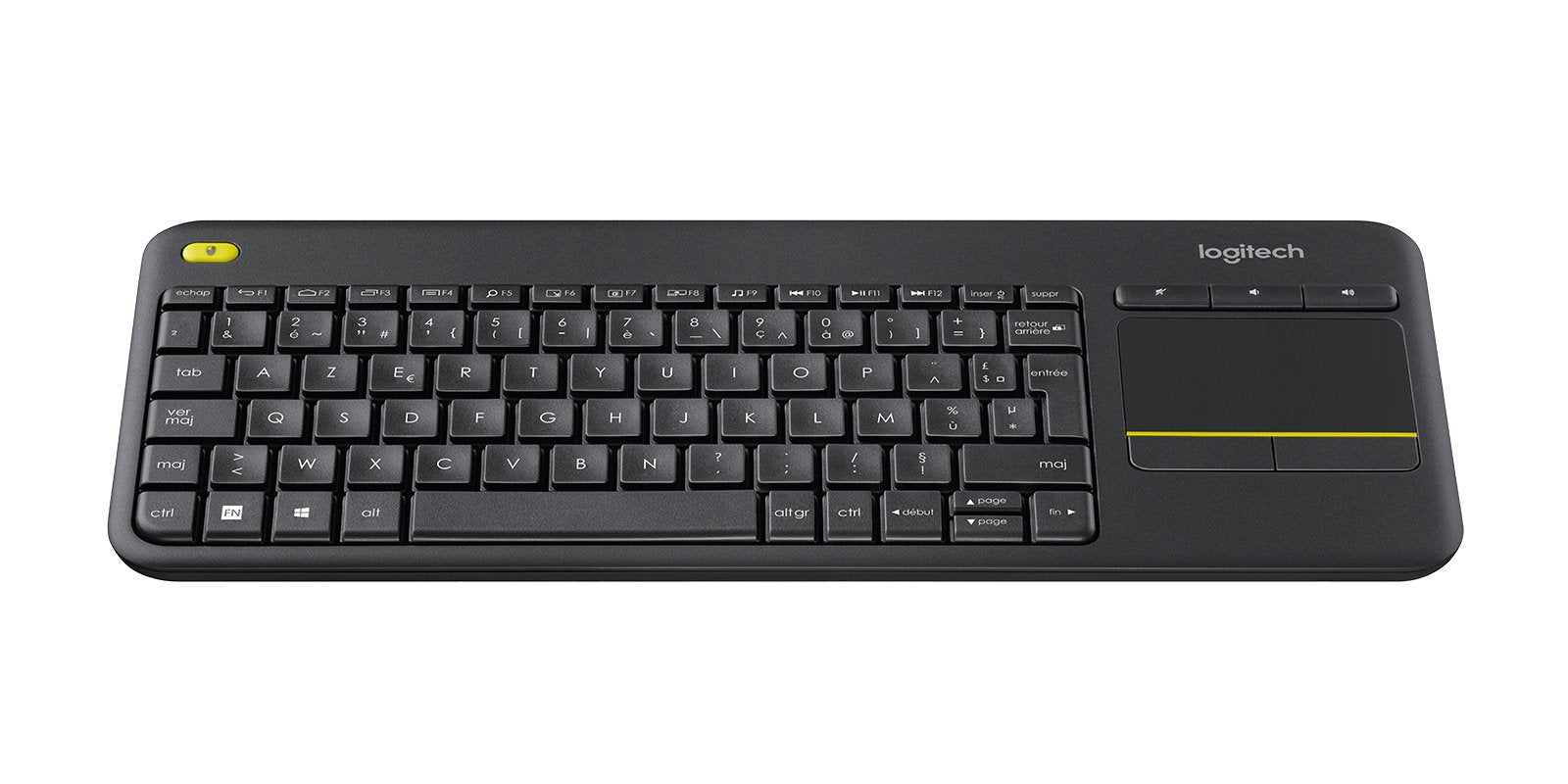 Teclado Francés Logitech K400 Plus Tv Rf Inalámbrico Azerty Negro