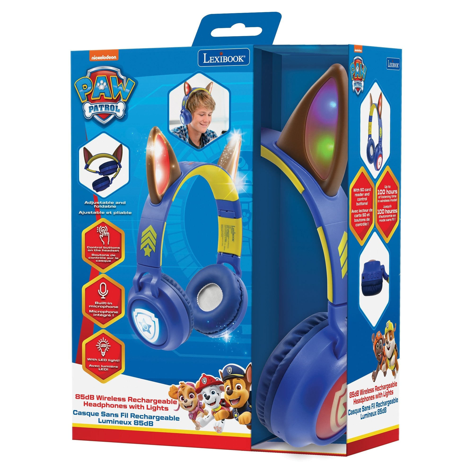 Auriculares Inalambricos Luminosos Bluetooth Patrulla Canina Paw Patrol