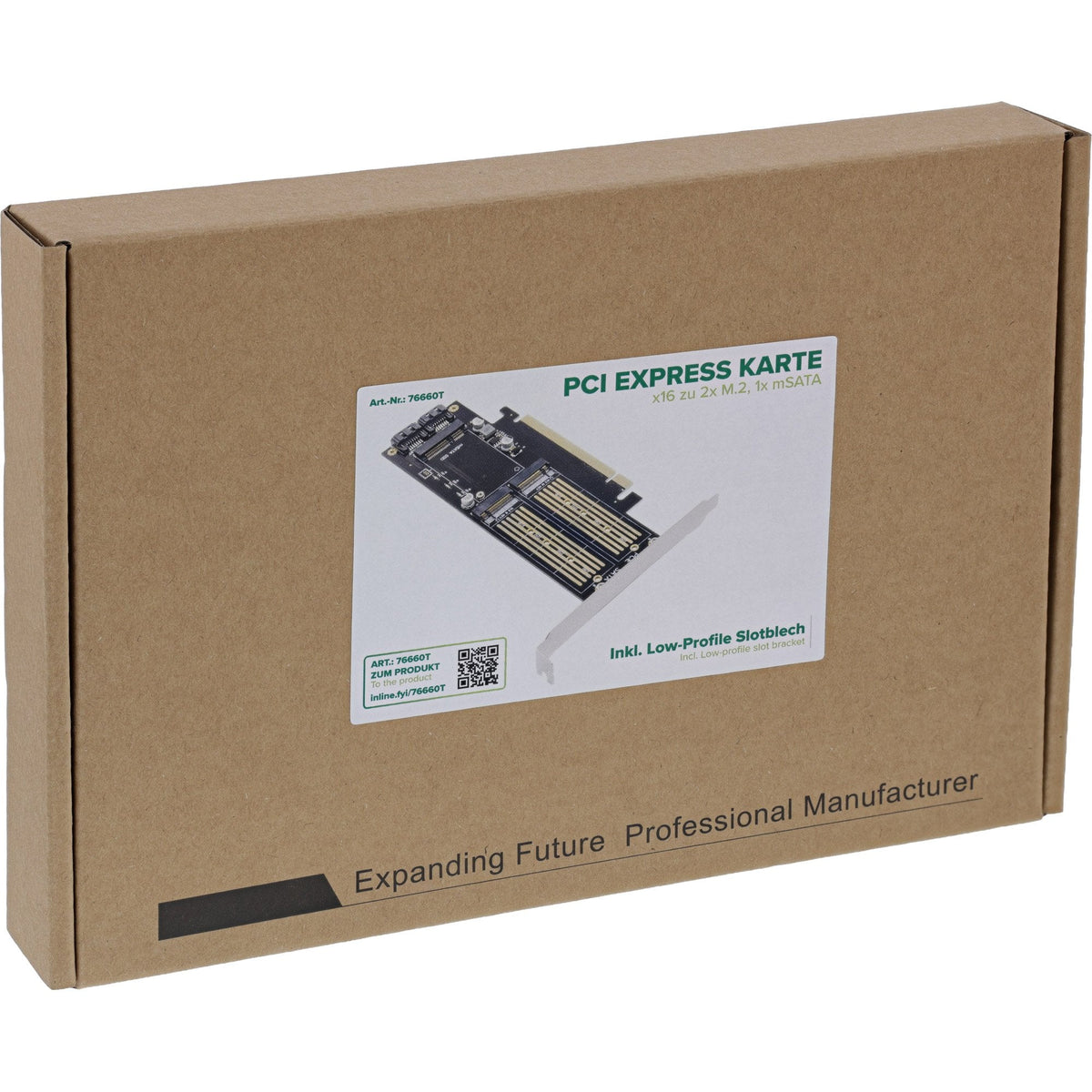 Inline Pcie Tarjeta X16 A 2x M.2 - 1x Msata