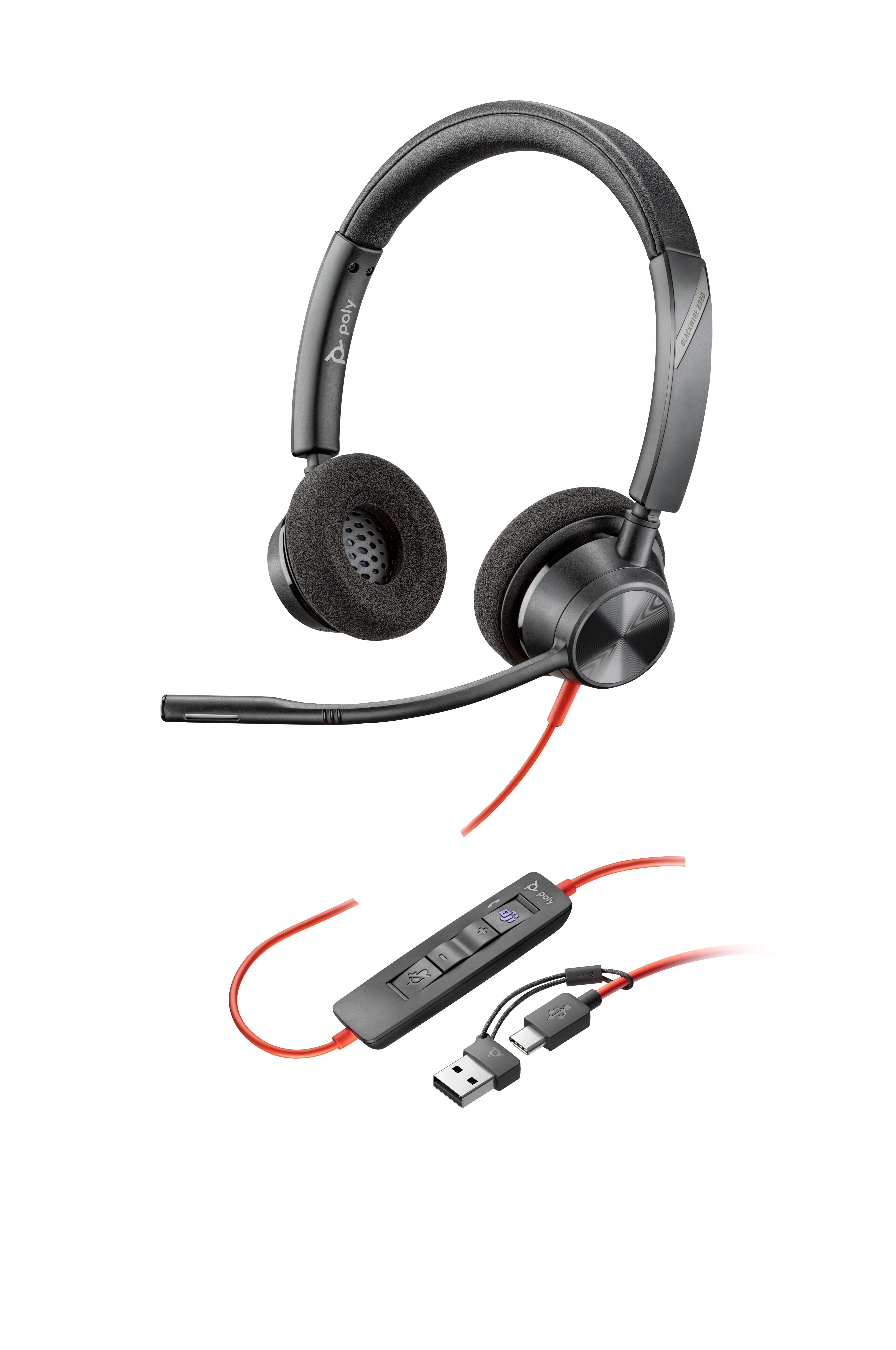 EAN 0197498429106 - Poly Blackwire 3320 Stereo Microsoft Teams Certified USB-C Headset +USB-C/A Adapter Alámbrico Diadema Neg imagen 5