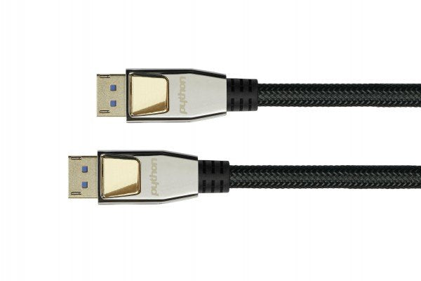 Python Displayport 2.0 Cable Malla De Nailon Negro 2m