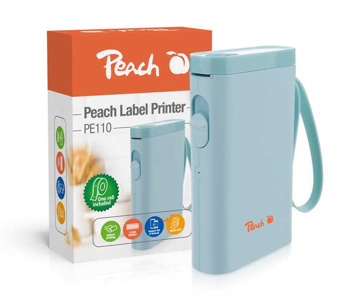 Peach Pe110, Impresora De Etiquetas Azul, Impresión Térmica Directa Pe110-Bl