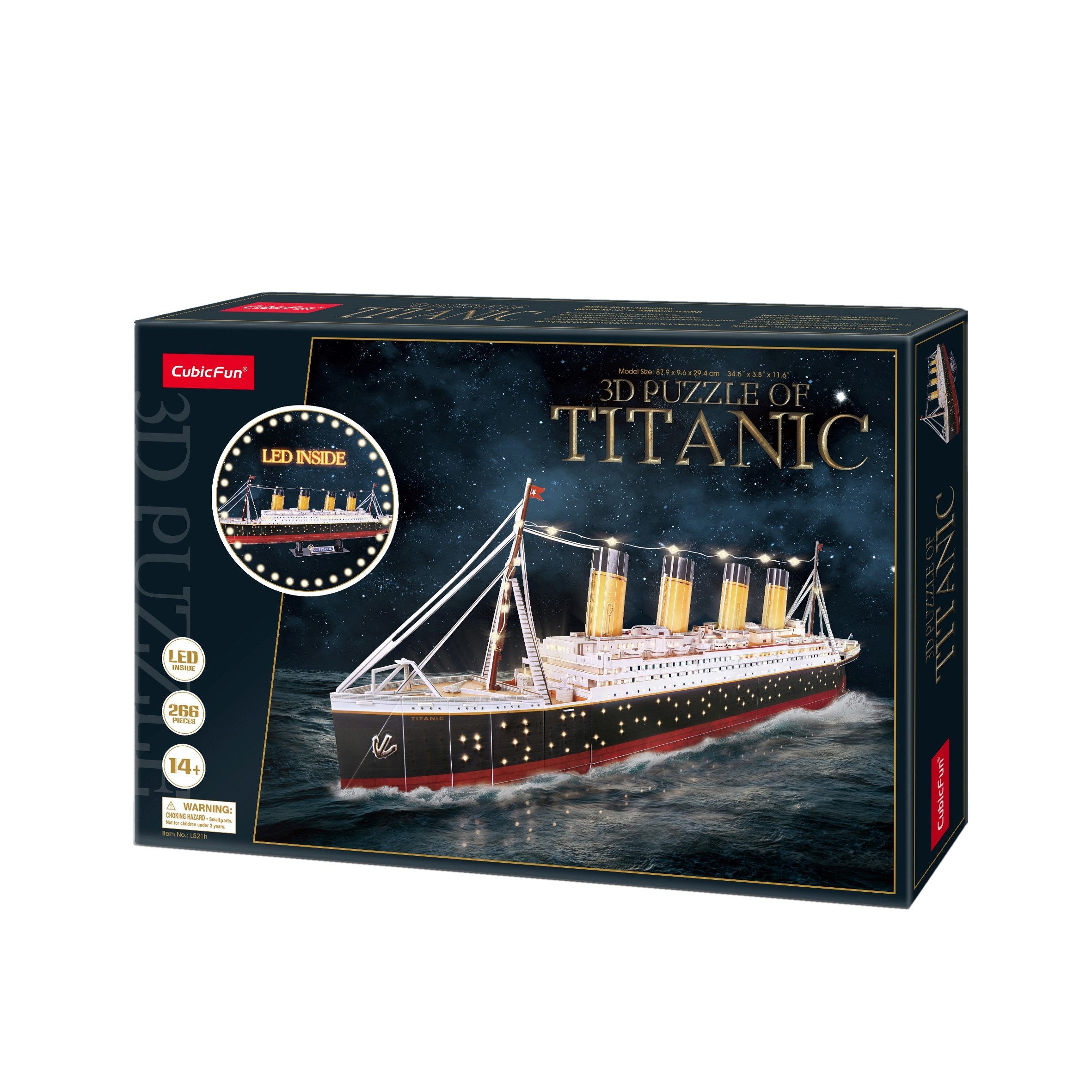 EAN 6944588205218 - CubicFun Titanic LED Puzle 3D 266 pieza(s) Buques imagen 5