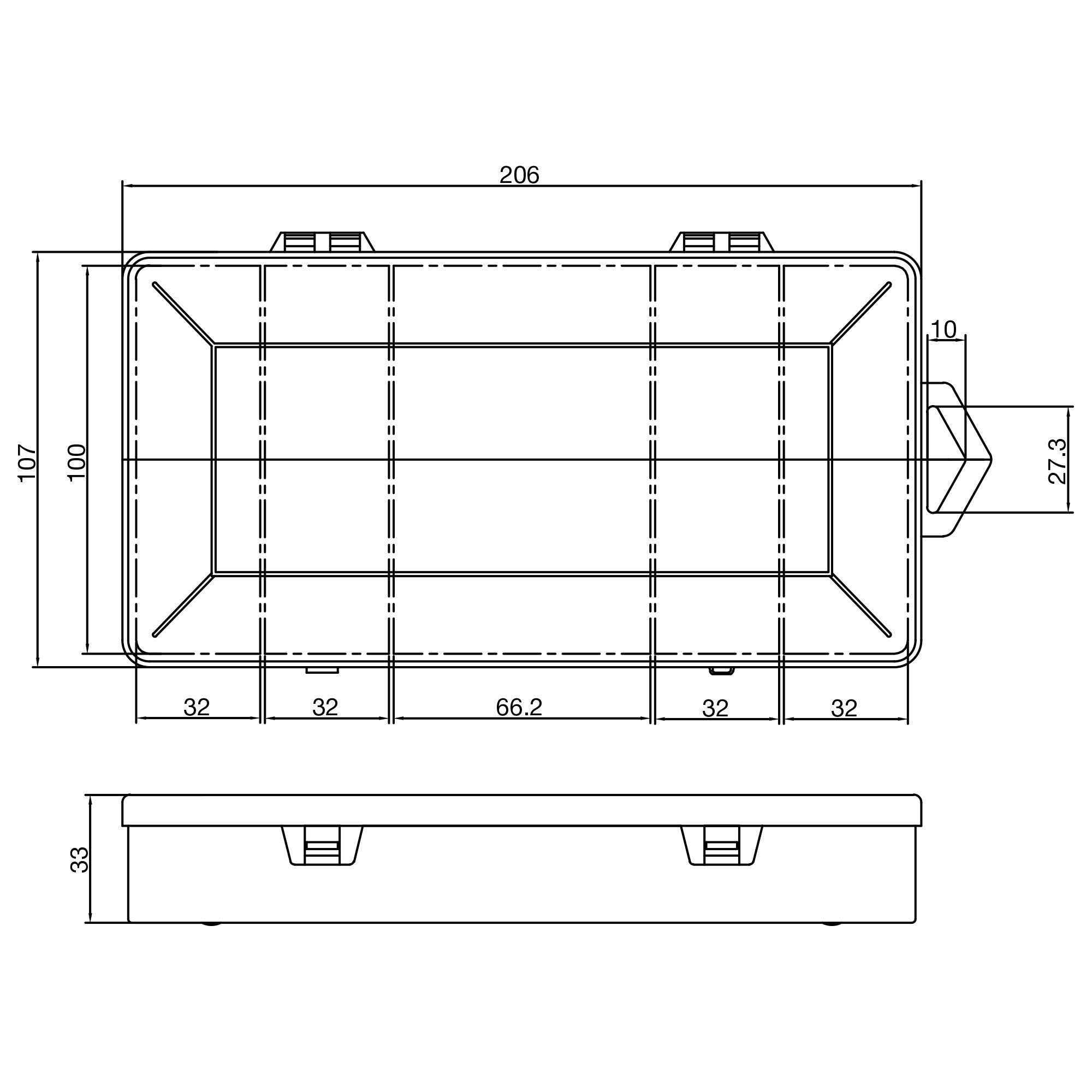 Inline® Small Components Box, 5 Compartments, 206x107x33mm, White