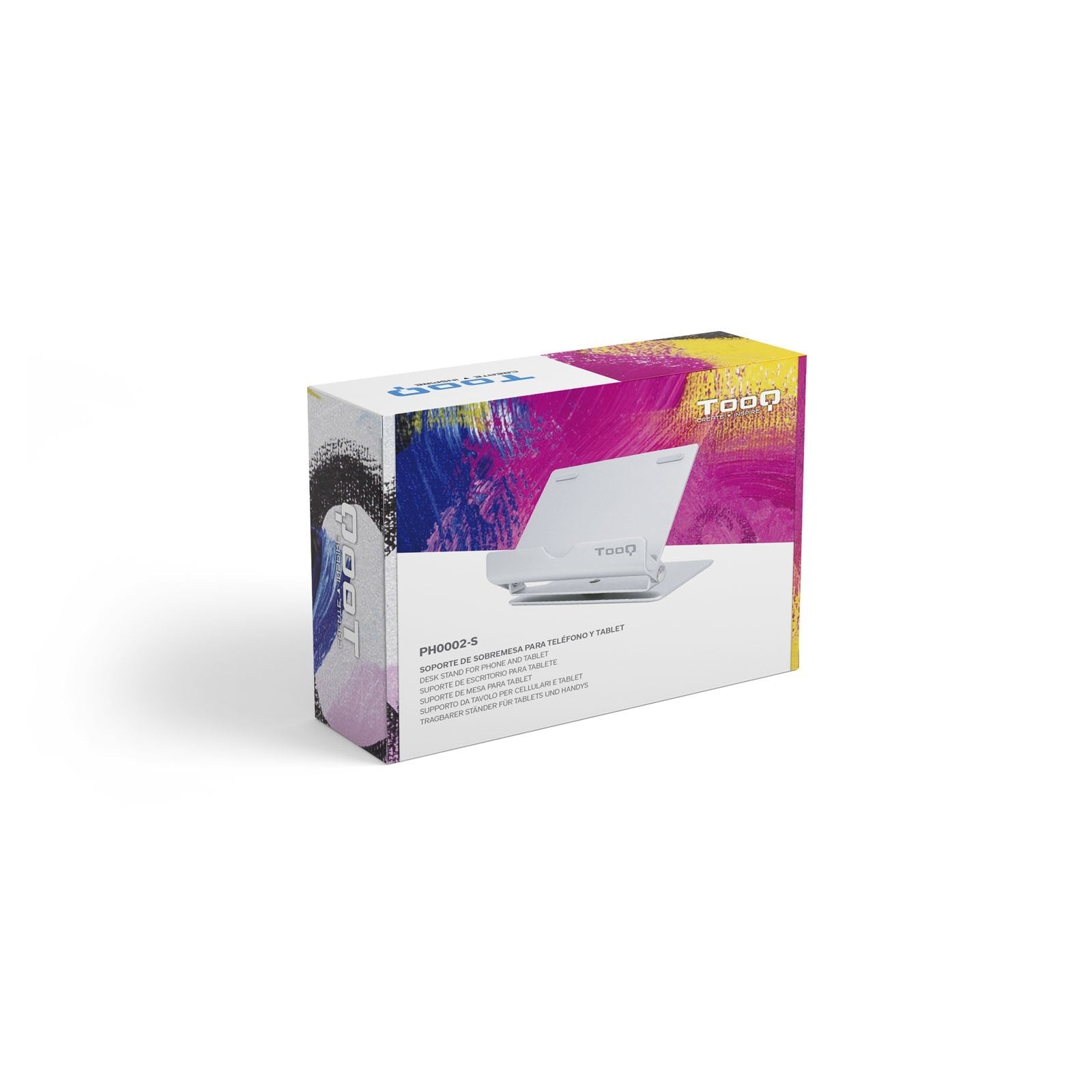 Tooq Soporte De Sobremesa Para Tablet Hasta 10" - Inclinable Y Giratorio - Base Antideslizante - Plata