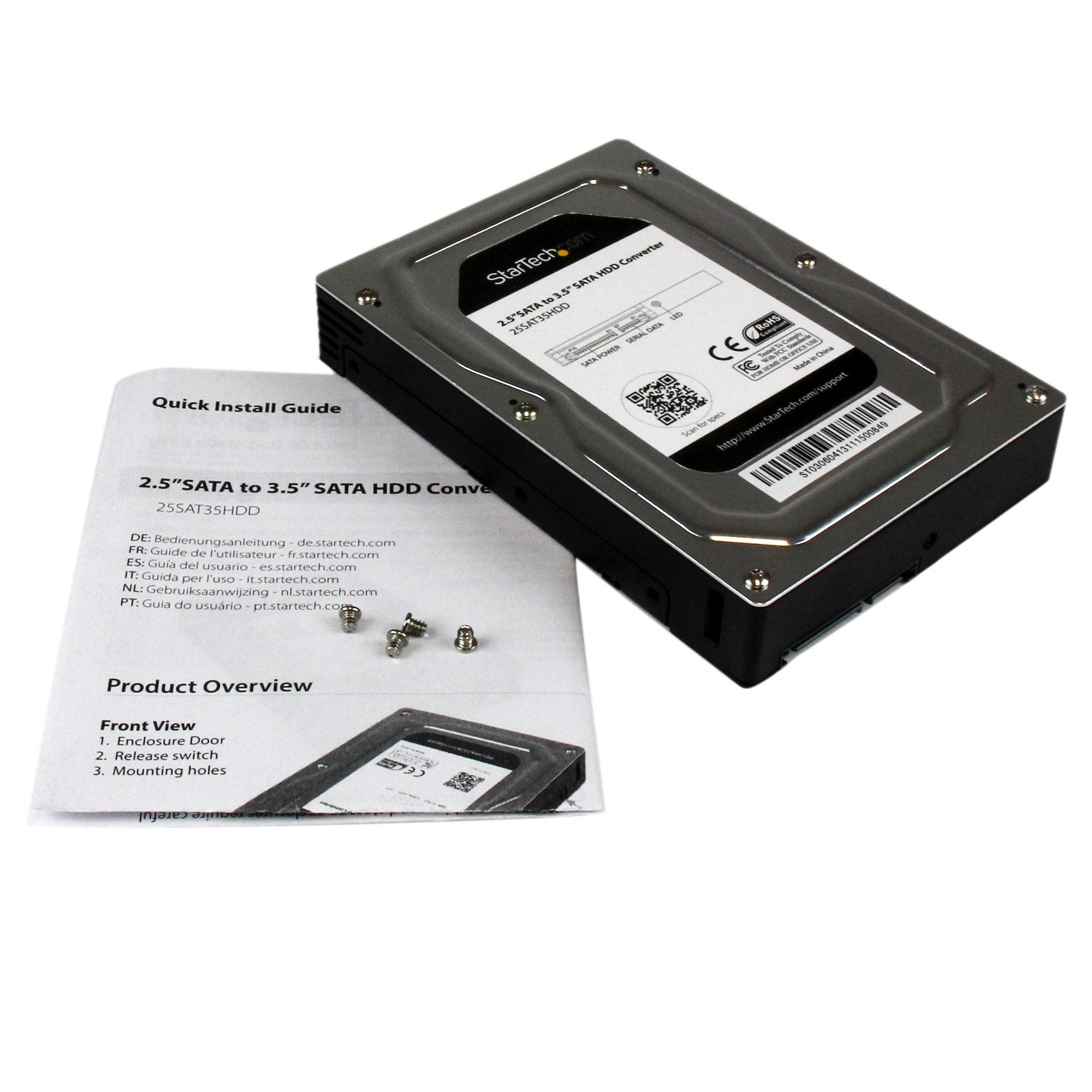 EAN 0065030854856 - StarTech.com 25SAT35HDD panel bahía disco duro 8,89 cm (3.5") Bandeja para disco duro Negro, Plata imagen 6