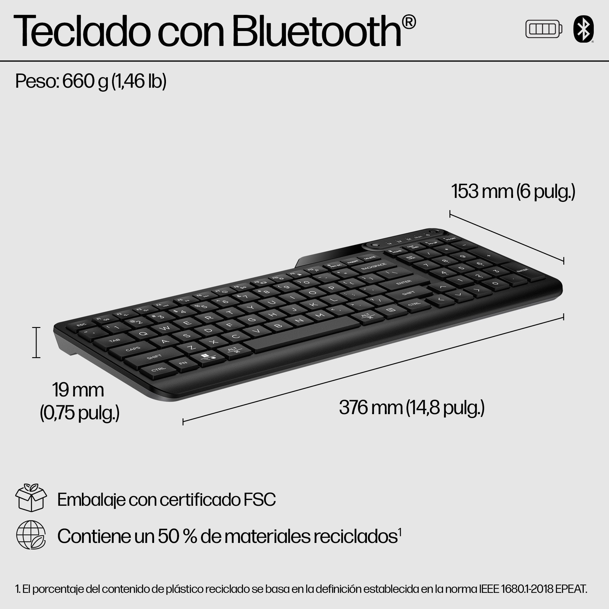 EAN 0197192767092 - HP 460 Multi-Device Bluetooth Keyboard teclado Hogar Negro imagen 3