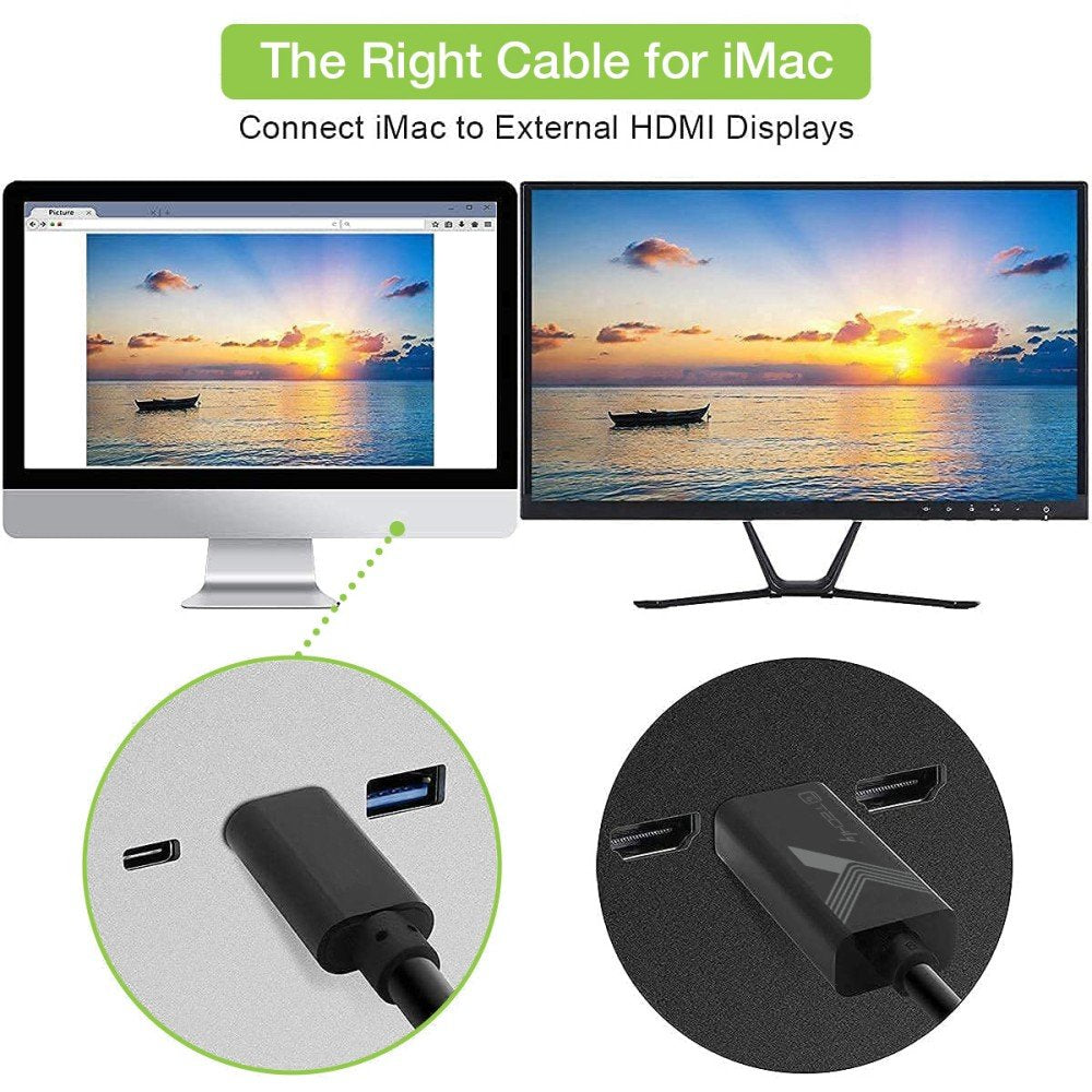 Techly Usb Tipo C M Auf Hdmi 2.0 4k, 2m, Negro