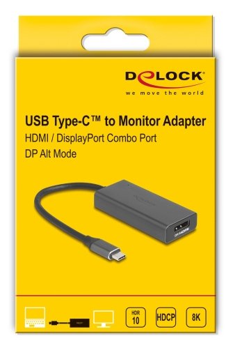 Delock Usb Type-C Adapter Zu Combo Hdmi   Displayport Buchse 8k