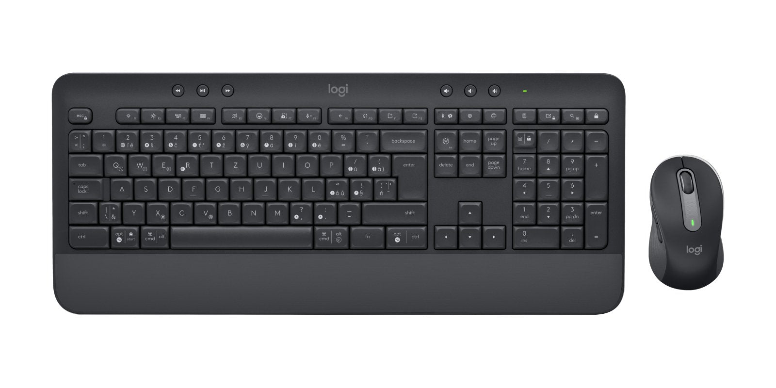 Teclado Checo, Eslovaco + Ratón Logitech Signature Mk650 Combo For Business Bluetooth Qwertz Grafito