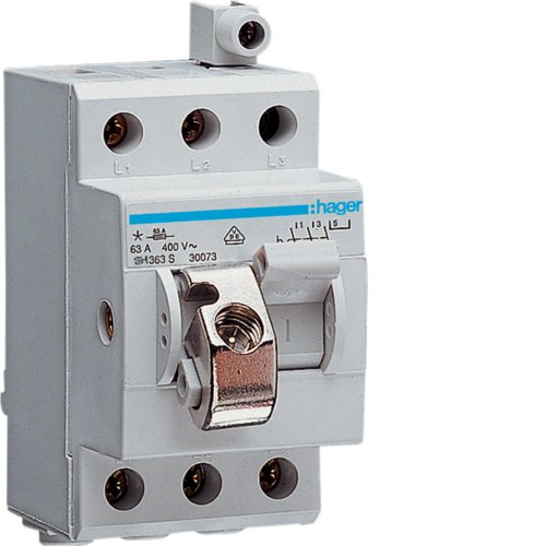EAN 3250615589972 - Hager SH363S interruptor eléctrico 3P Azul, Gris imagen 1