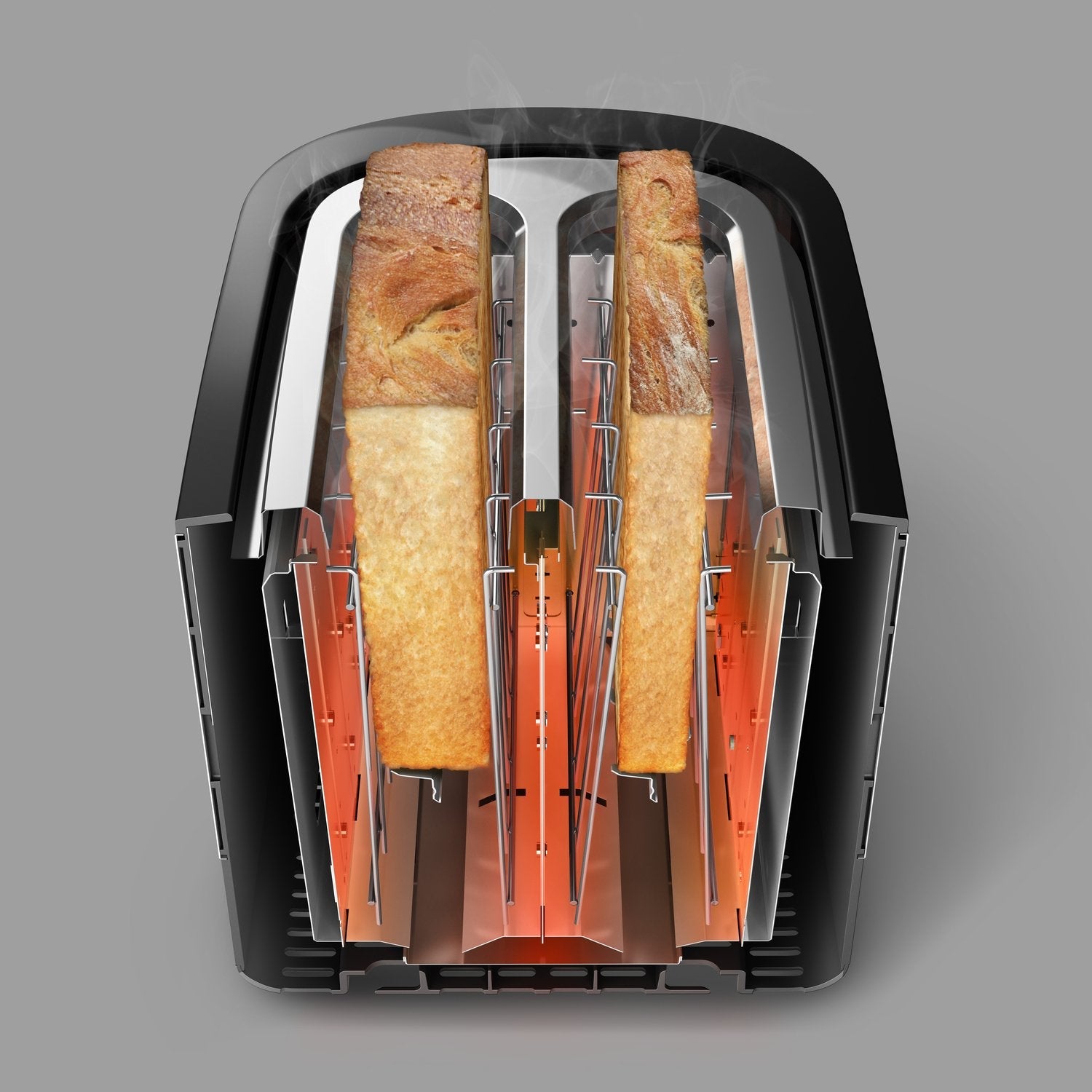 Tostadora Colección Philips Hd2635 90 Viva, Acero Inoxidable Negro