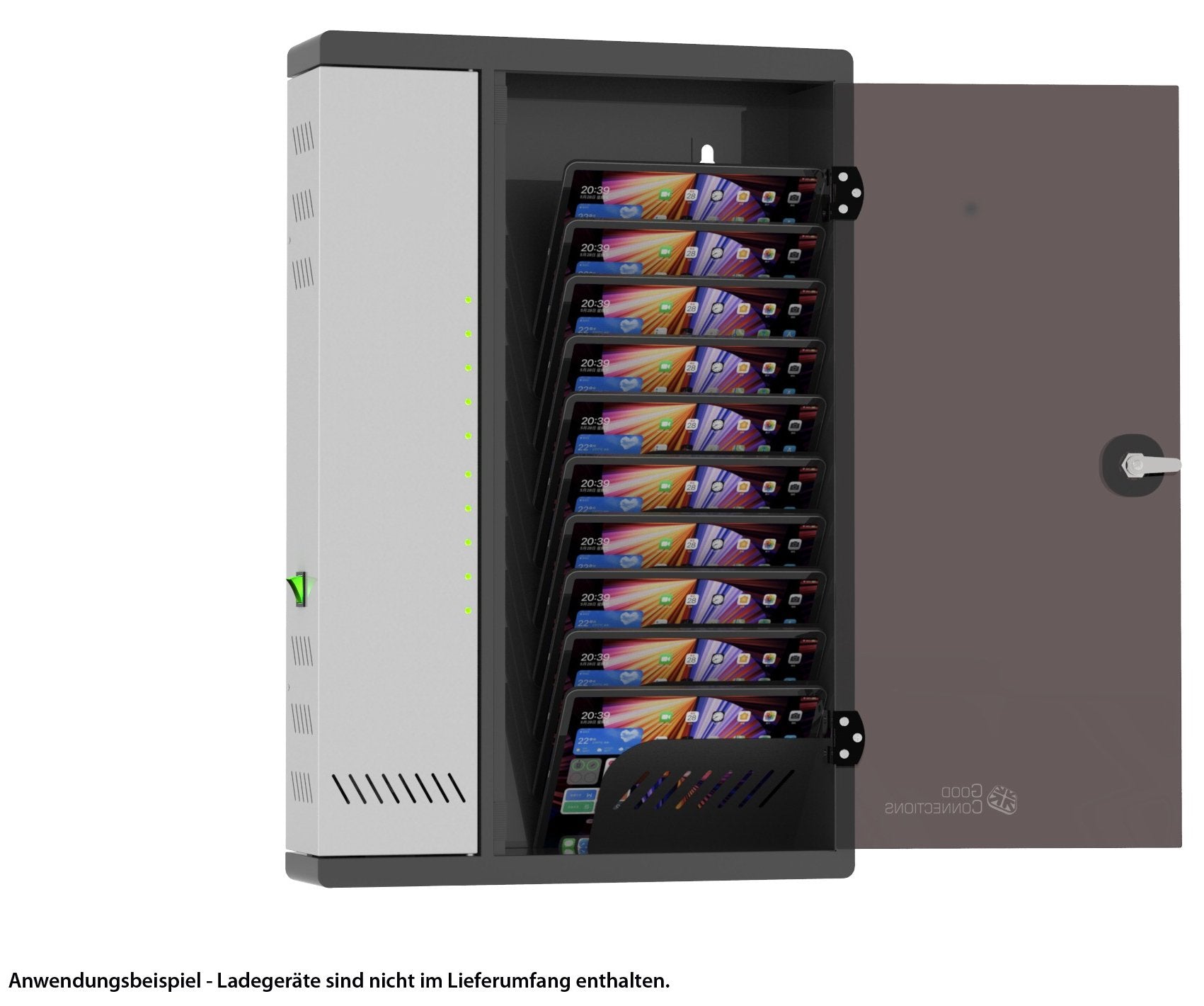 Good Connections Wandladeschrank Bis 11", Usb-Cö, 30w Port