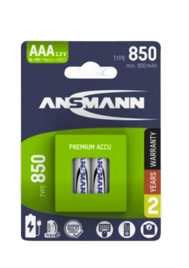 1x4 Ansmann Nimh Battery Micro Aaa Type 850 800 Mah Maxe