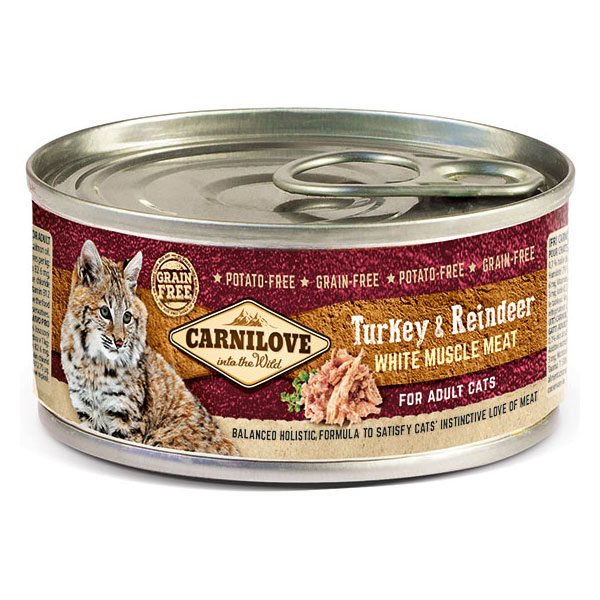 Comida Húmeda Para Gatos Carnilove Cat Pavo & Reno Carne Blanca Muscular 100 G