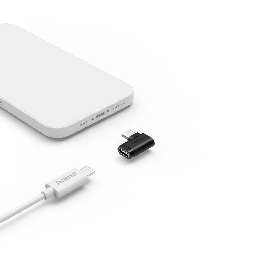 Hama Essential Adaptador Usb-C Acodado 90º - Potencia Hasta 240w - Velocidad Hasta 10gbit/S - Power Delivery - Color