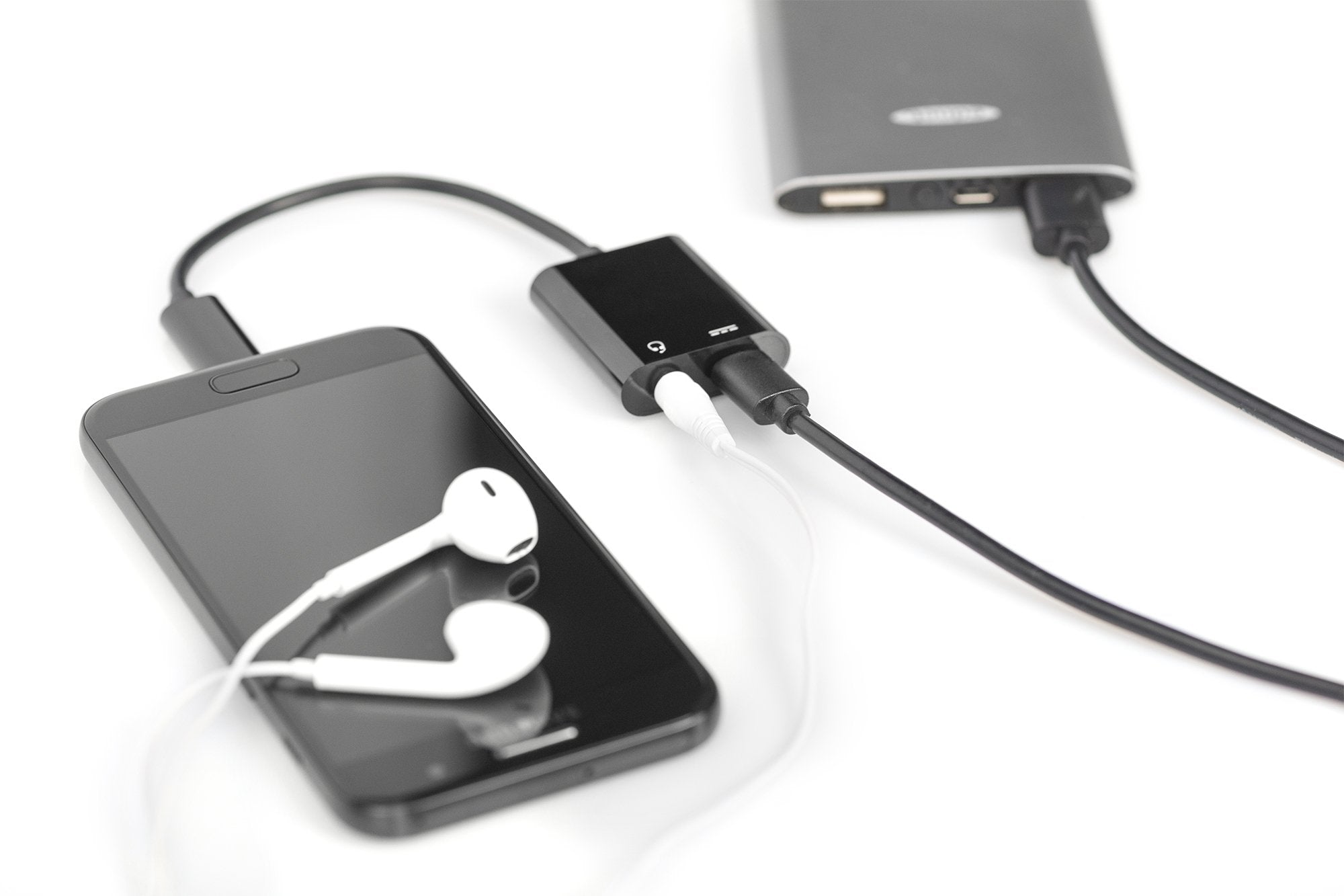 Adaptador Digitus Usb Splitter Tipo C - 3.5mm Tipo C M/F/F 0.2m Gen2 5a 10gb
