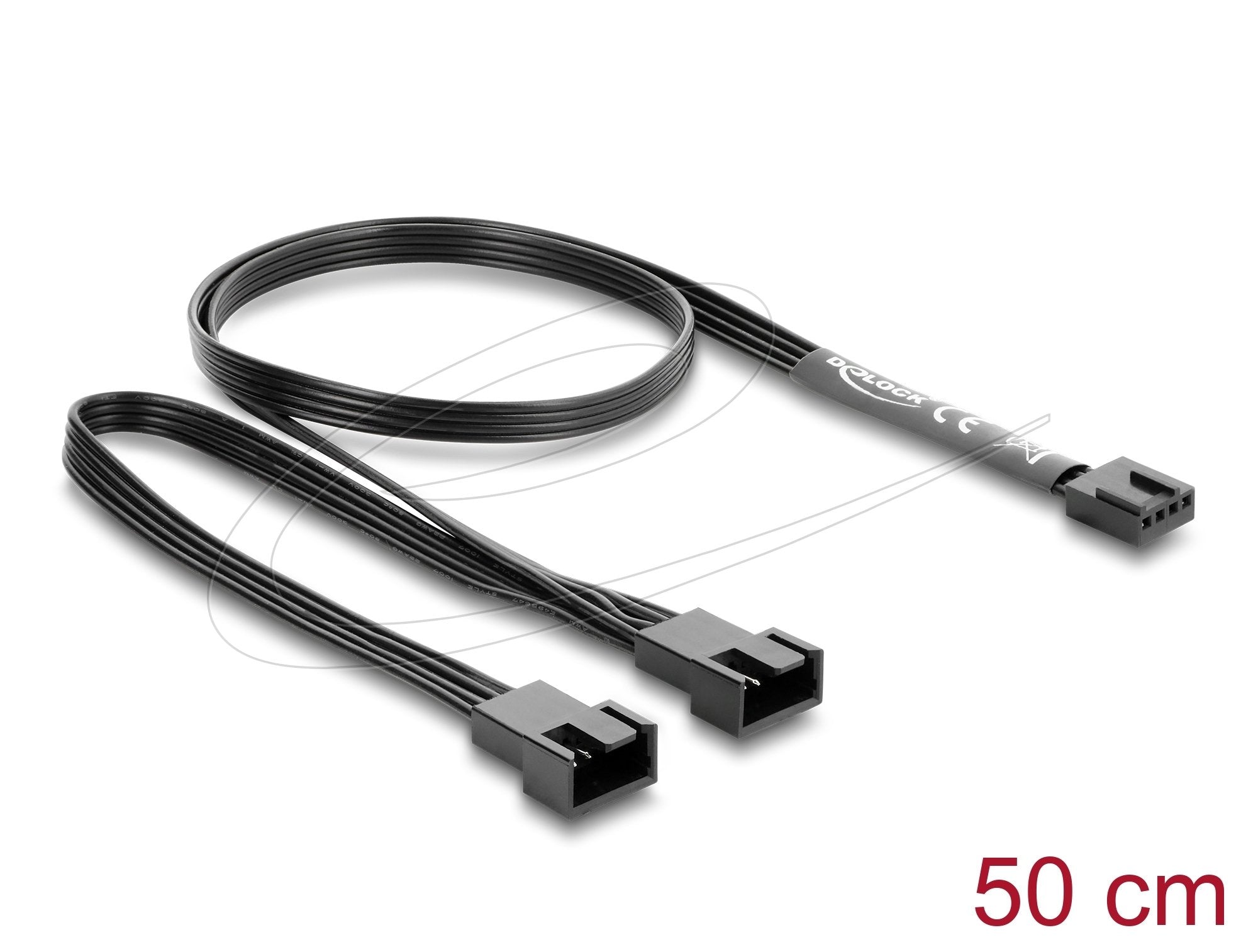 Delock Y-Lüftercable 1 X 4 Pin Pwm Buchse Zu 2 X 4 Pin Pwm Stecker Schwarz ? 50 Cm Länge Mit 20 Cm Abzweigen