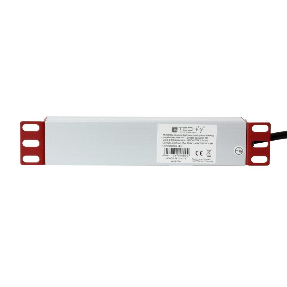 Techly 106909 Regleta 4 Tomas Para Rack 10"