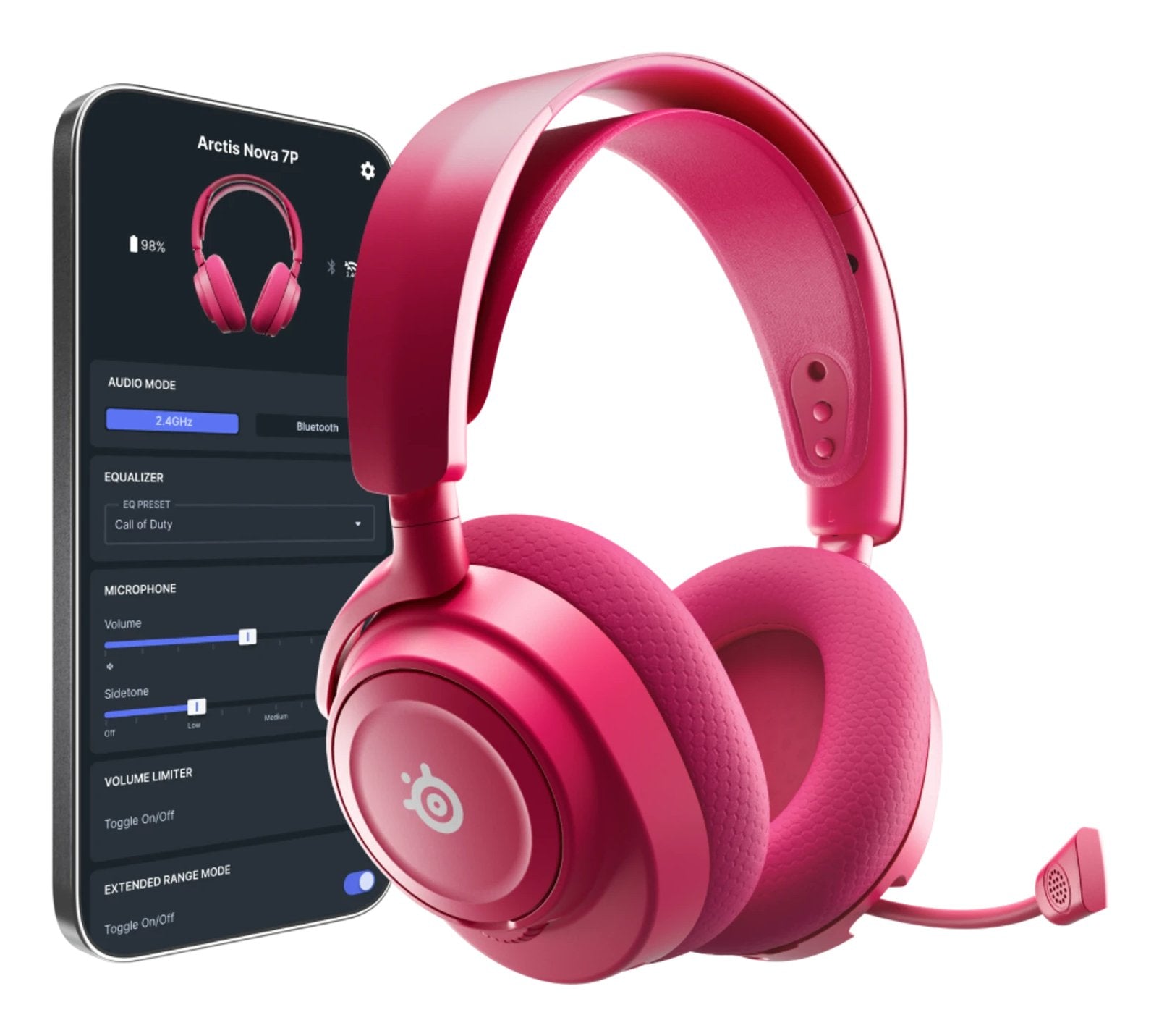 Steelseries Arctis Nova 7p Gen 2 Auriculares Inalámbrico Diadema Juego Bluetooth Magenta