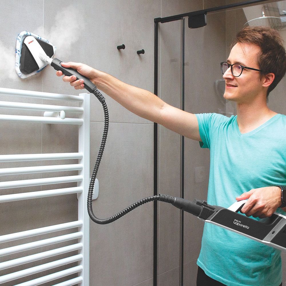 Mopa A Vapor Polti Pteu0306 Vaporetto Sv650 Style  2 En 1 Con Limpiador Portátil Integrado, Rojo Blanco