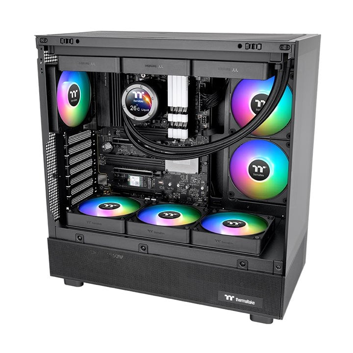 Ventilador  Pc Thermaltake Ct120 Ex Reverse Argb Sync Pc Cooling Fan, Negro, Paquete De 3 Cl-F192-Pl12sw-A
