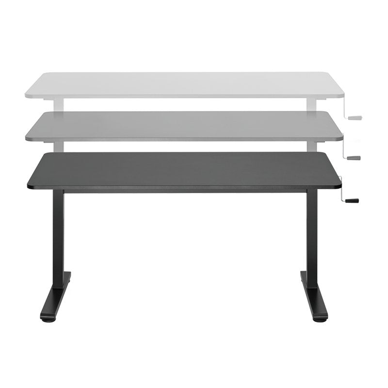Sit-Stand Desk, Manual, 140x60cm, Negro