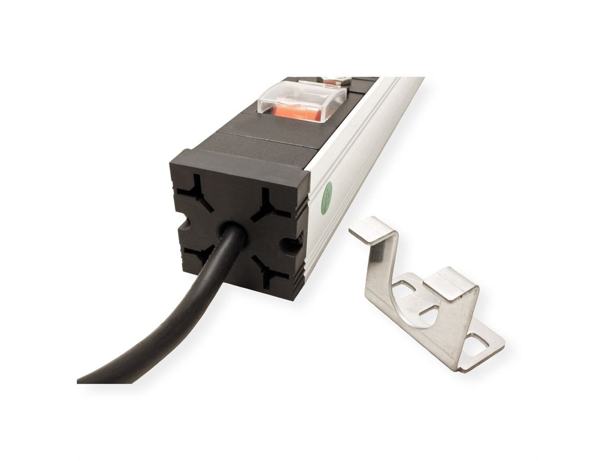 Value 19-Zoll-Steckdosenleiste 7fach Mit Berlastschutz, 1 He, Schutzkontakt-Stecker, 2,8 M