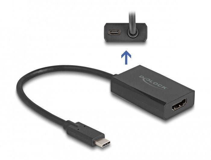 Delock 61058 Adaptador Hdmi Hembra A Usb Type-C Macho (Modo Dp Alt) 4k Con Pd 100 W