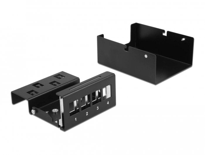 Delock Keystone Patchpanel 4 Puertos Negro