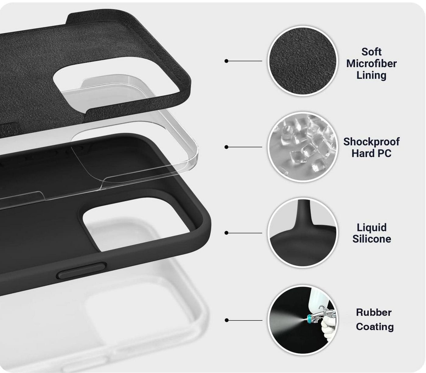 Infinite (Grs) Rome Iphone 17  Pro Max Black Magnetic Cover.
