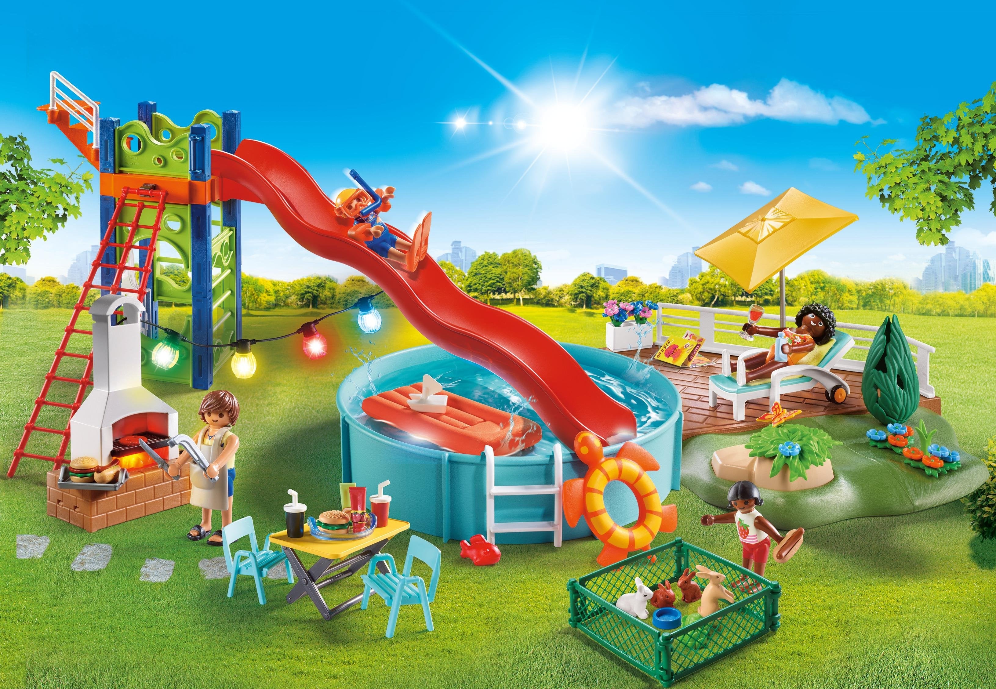 Playmobil 70987 Fiesta En La Piscina Con Tobogan